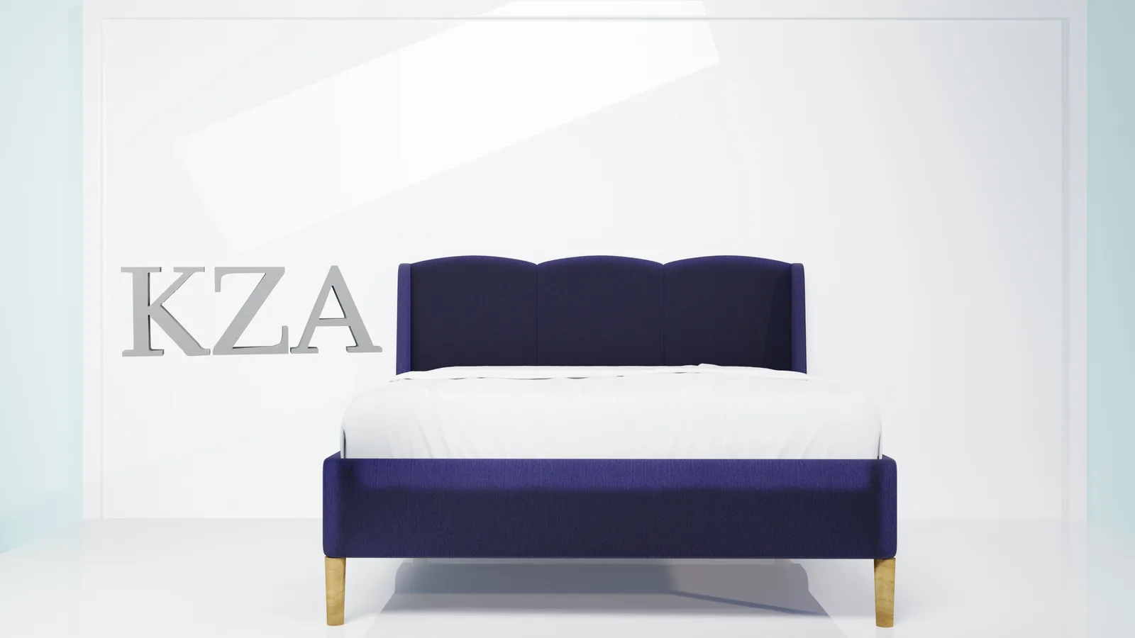 Cama SOLSTICIO vista completa — KZA Design