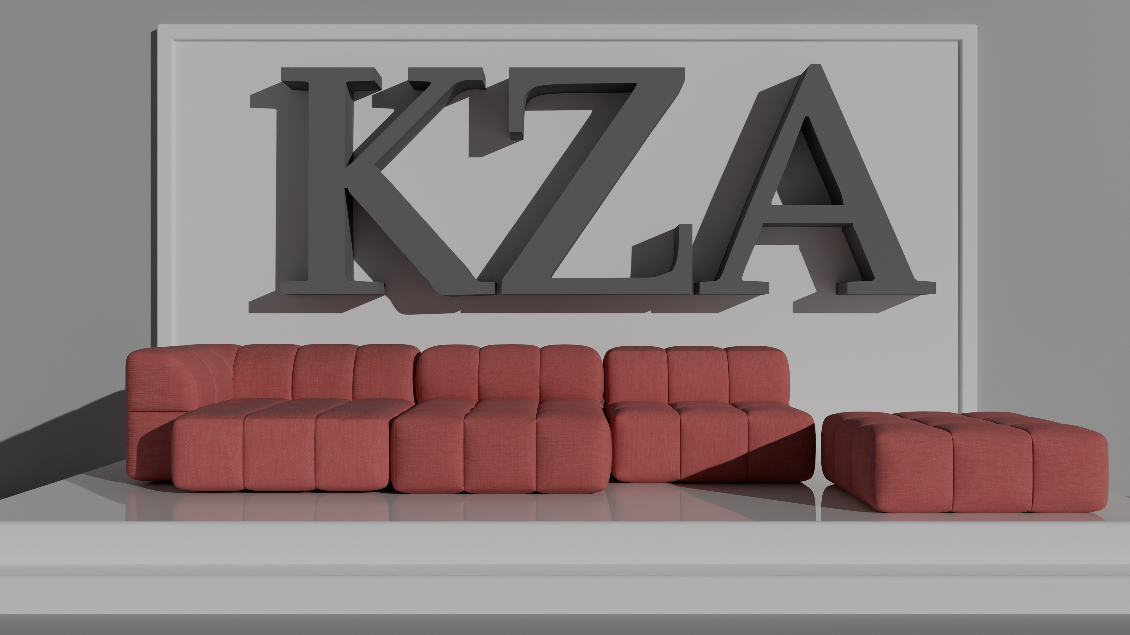 Sofá OSSENCUBE KZA Design — vista frontal